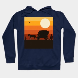 Wild Ride - Retro Vintage Sunset Sky American West Hoodie